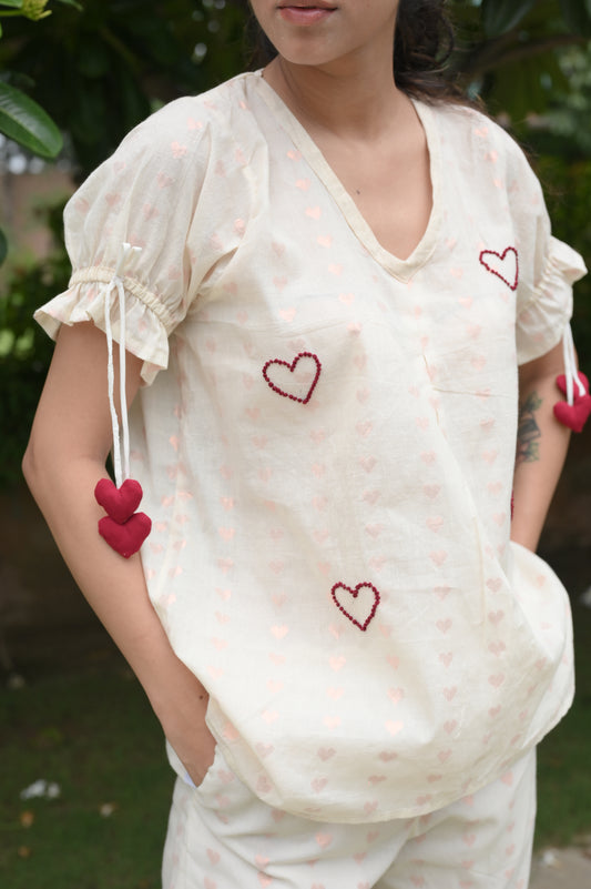 Clubs and Hearts cotton top