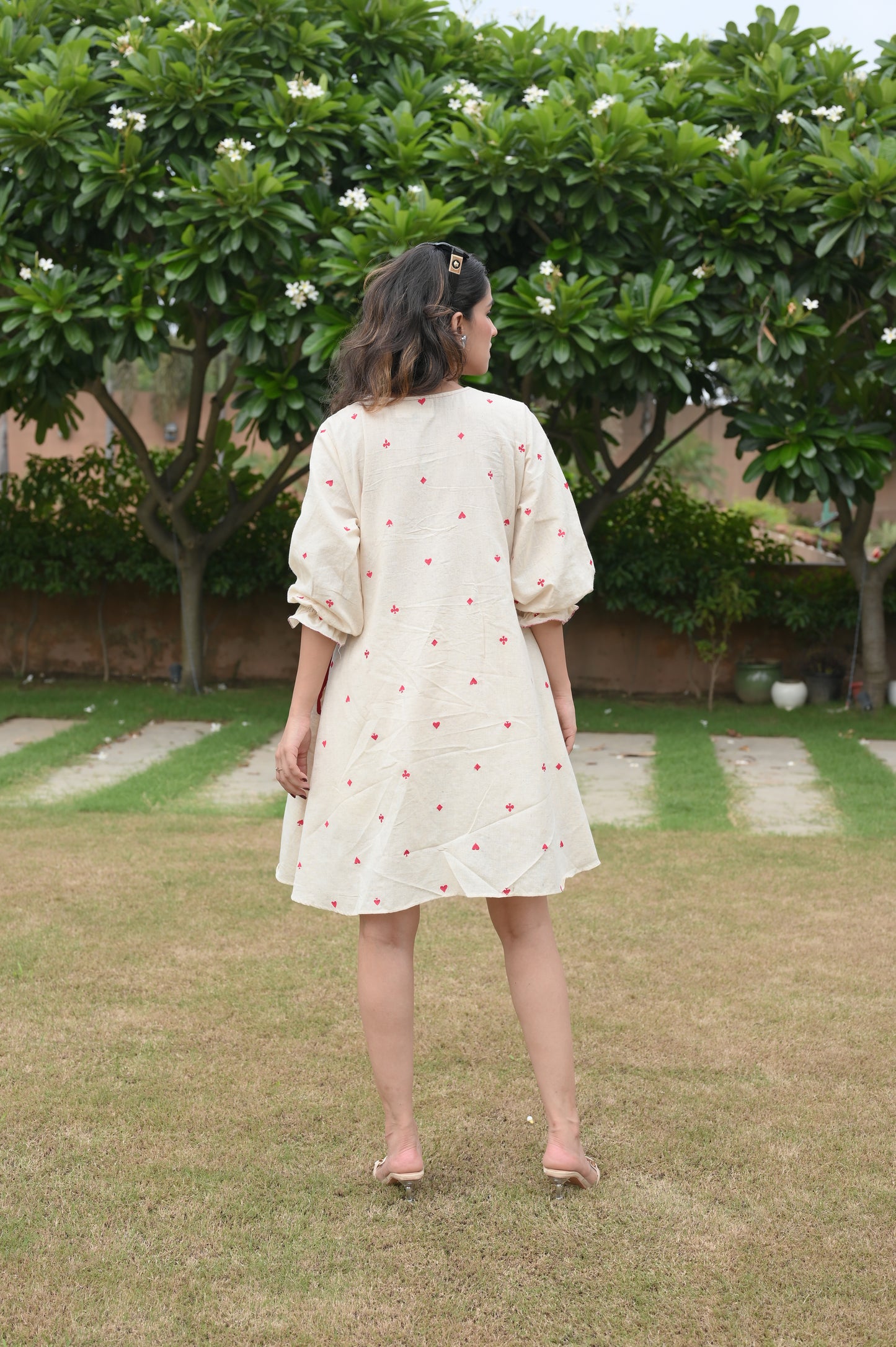 Clubs and hearts Linen Sun dress