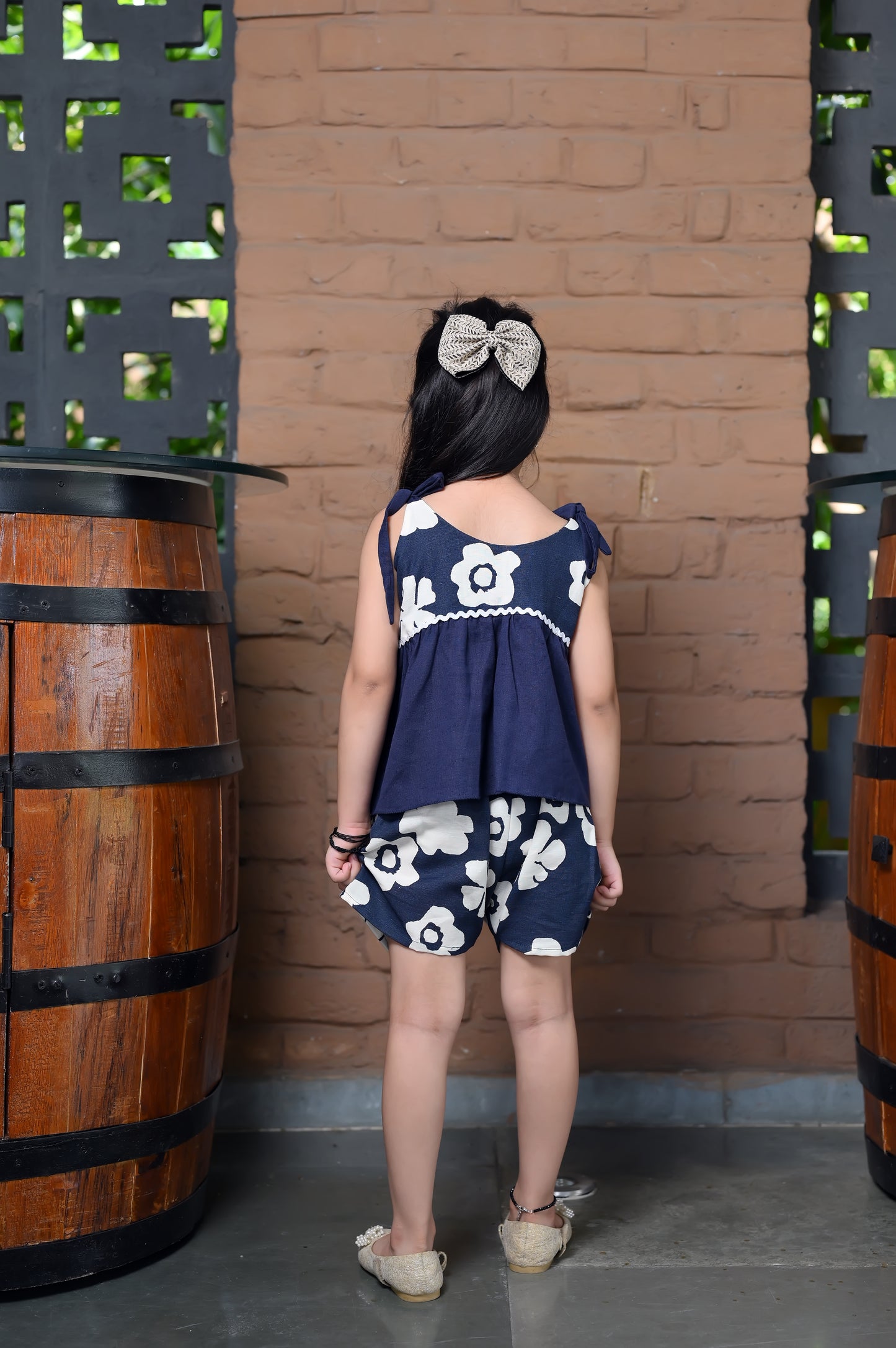 Floral Printed Kids Linen Co-ord