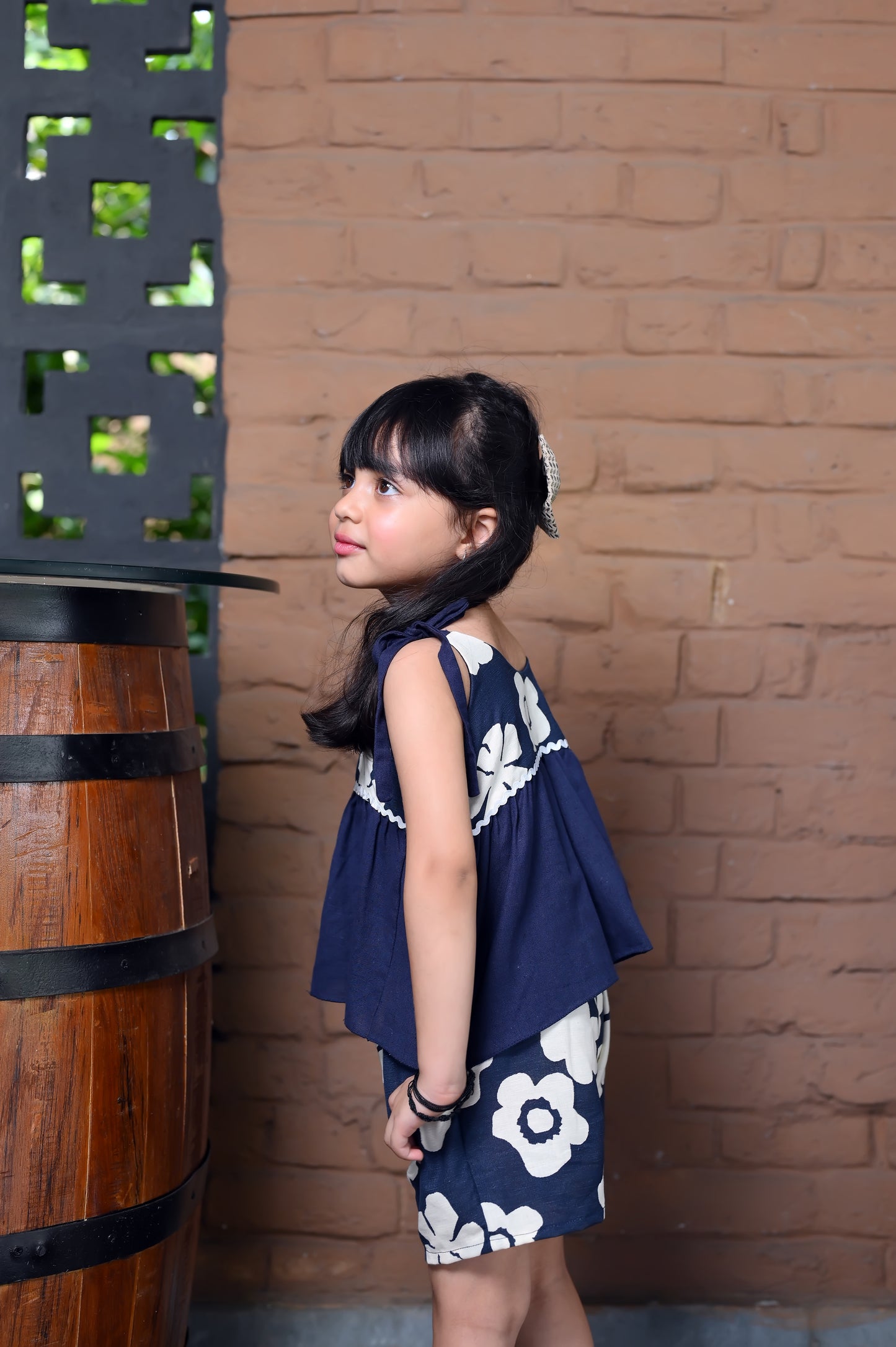 Floral Printed Kids Linen Co-ord