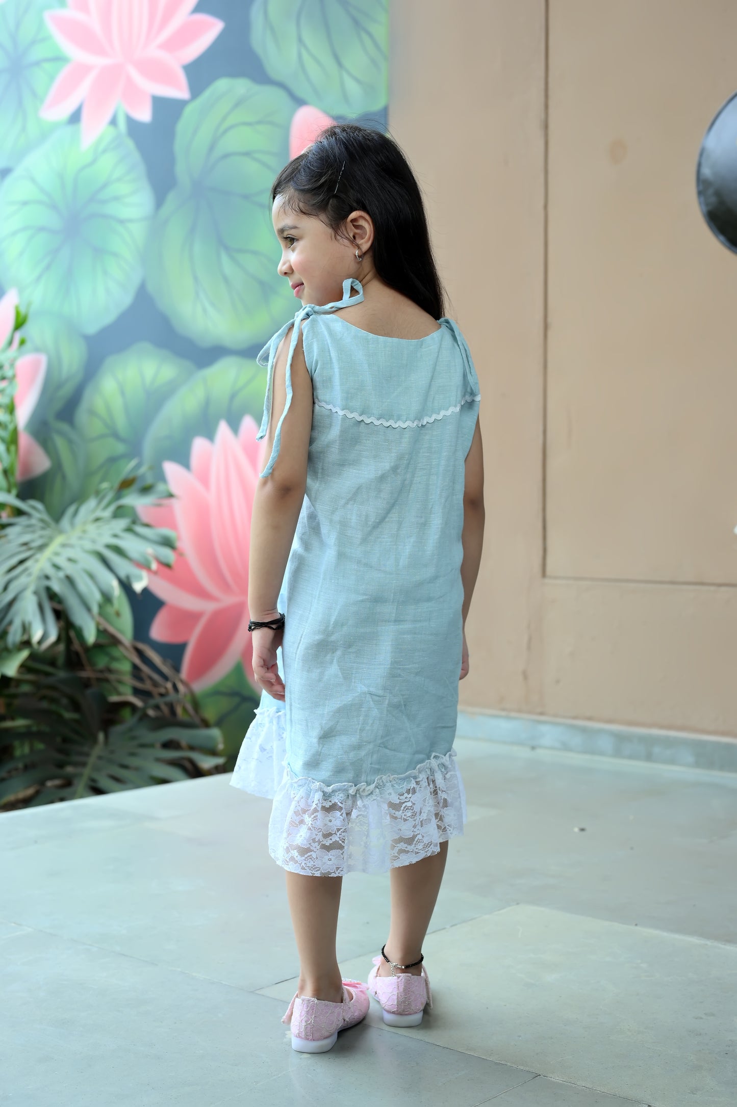 Pure Linen Hand embroidered frock