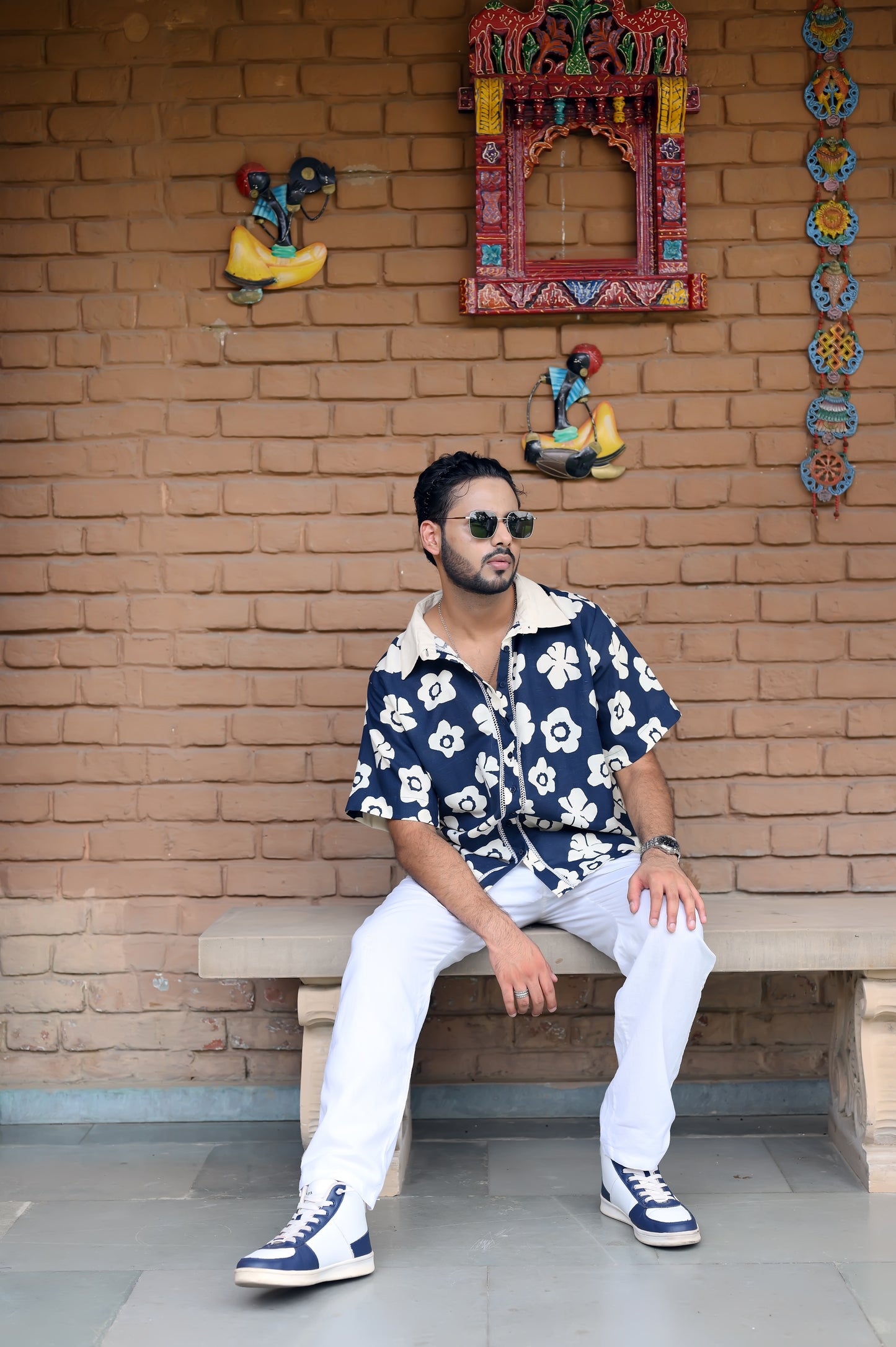Floral printed Shirt linen Men