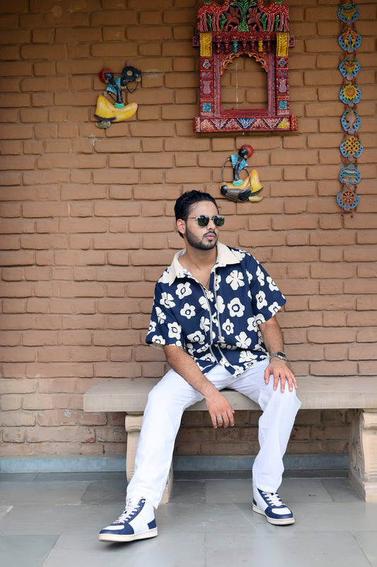 Floral printed Shirt linen Men