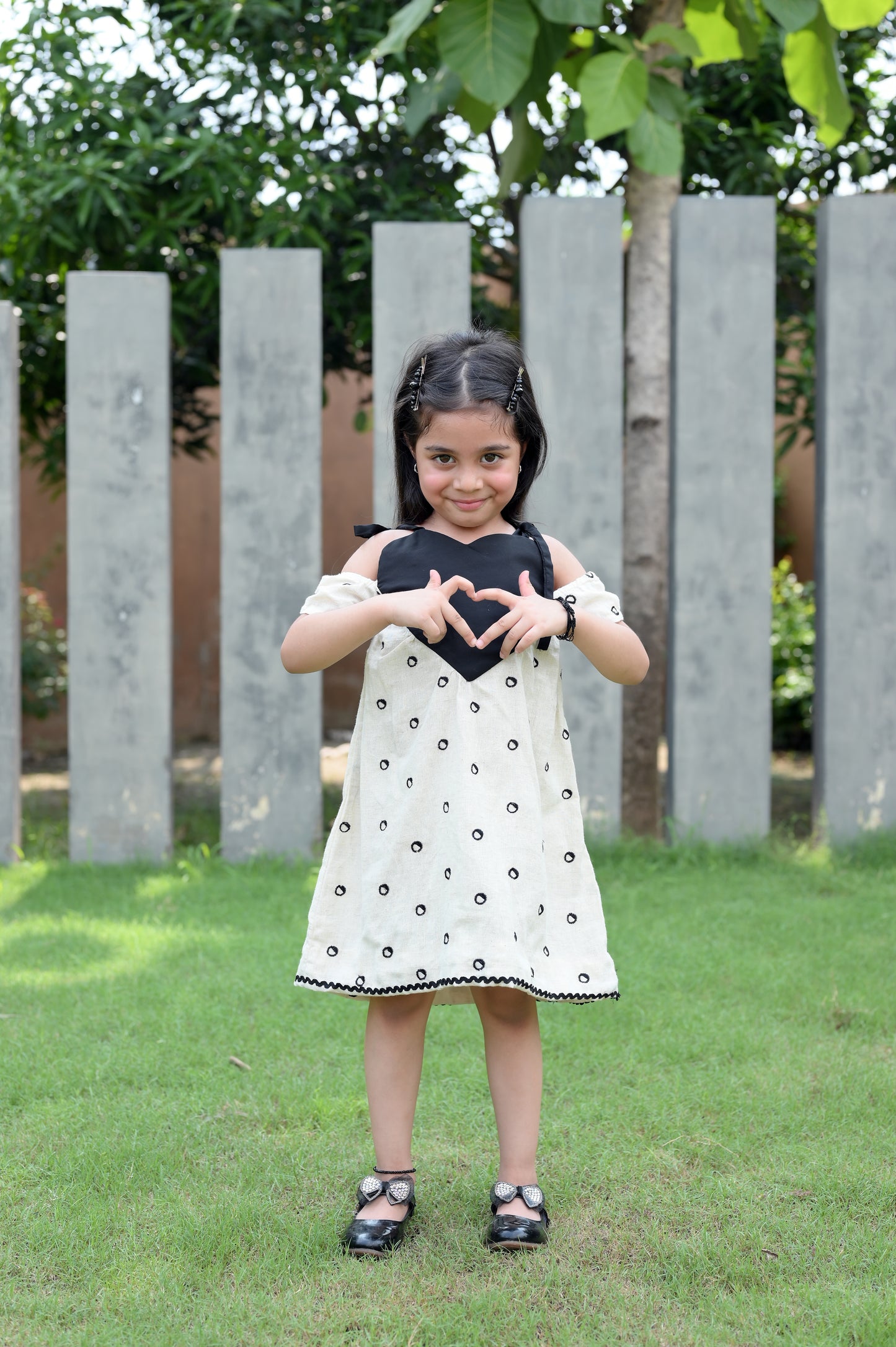 I heart You , kids linen frock