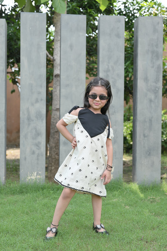 I heart You , kids linen frock