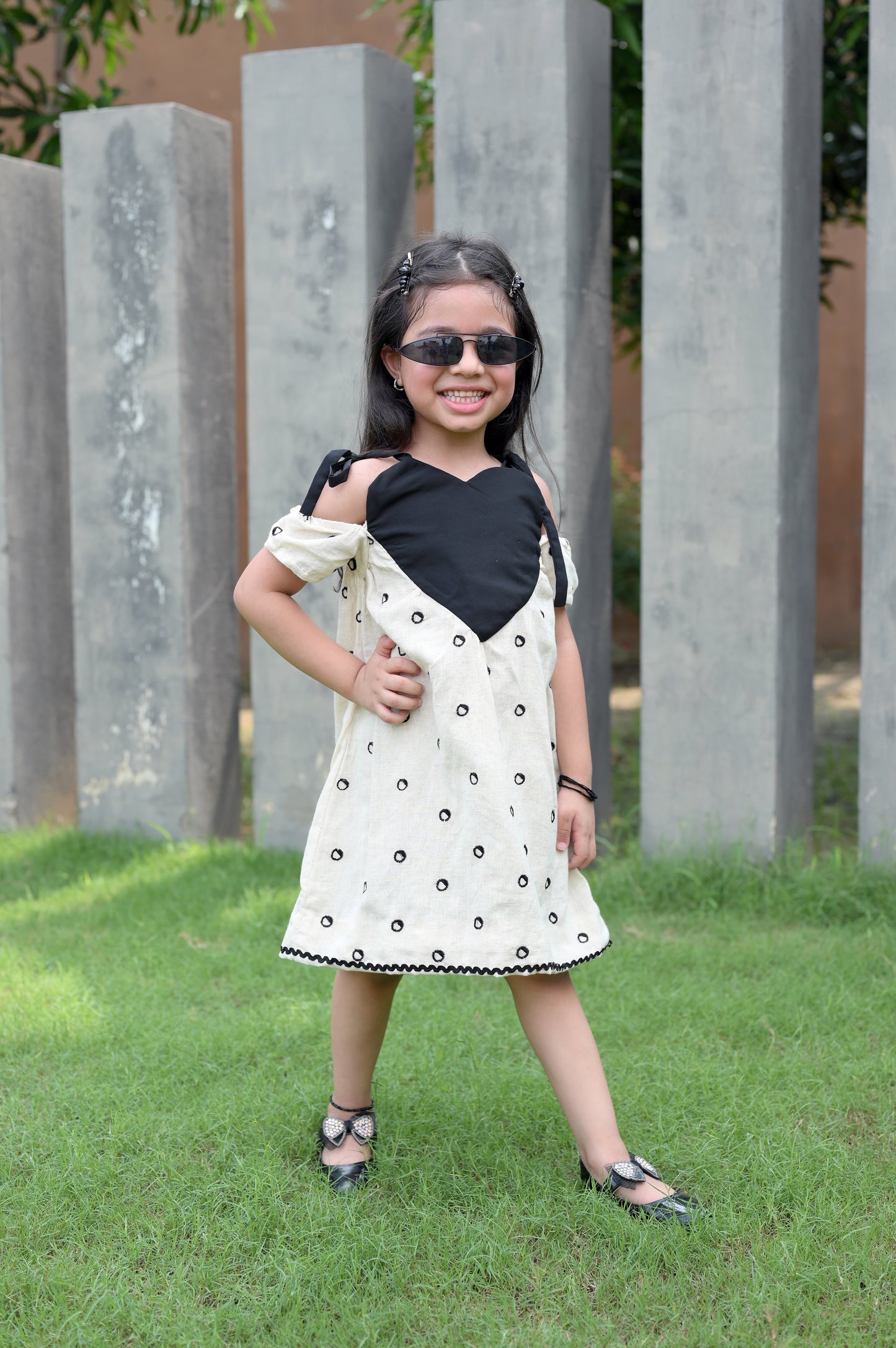 I heart You , kids linen frock