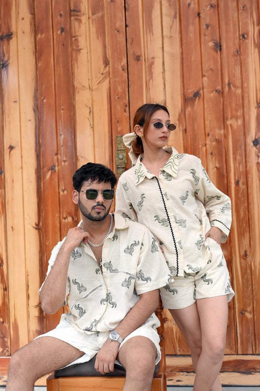 Fishes , Mens and Women twinning shirt