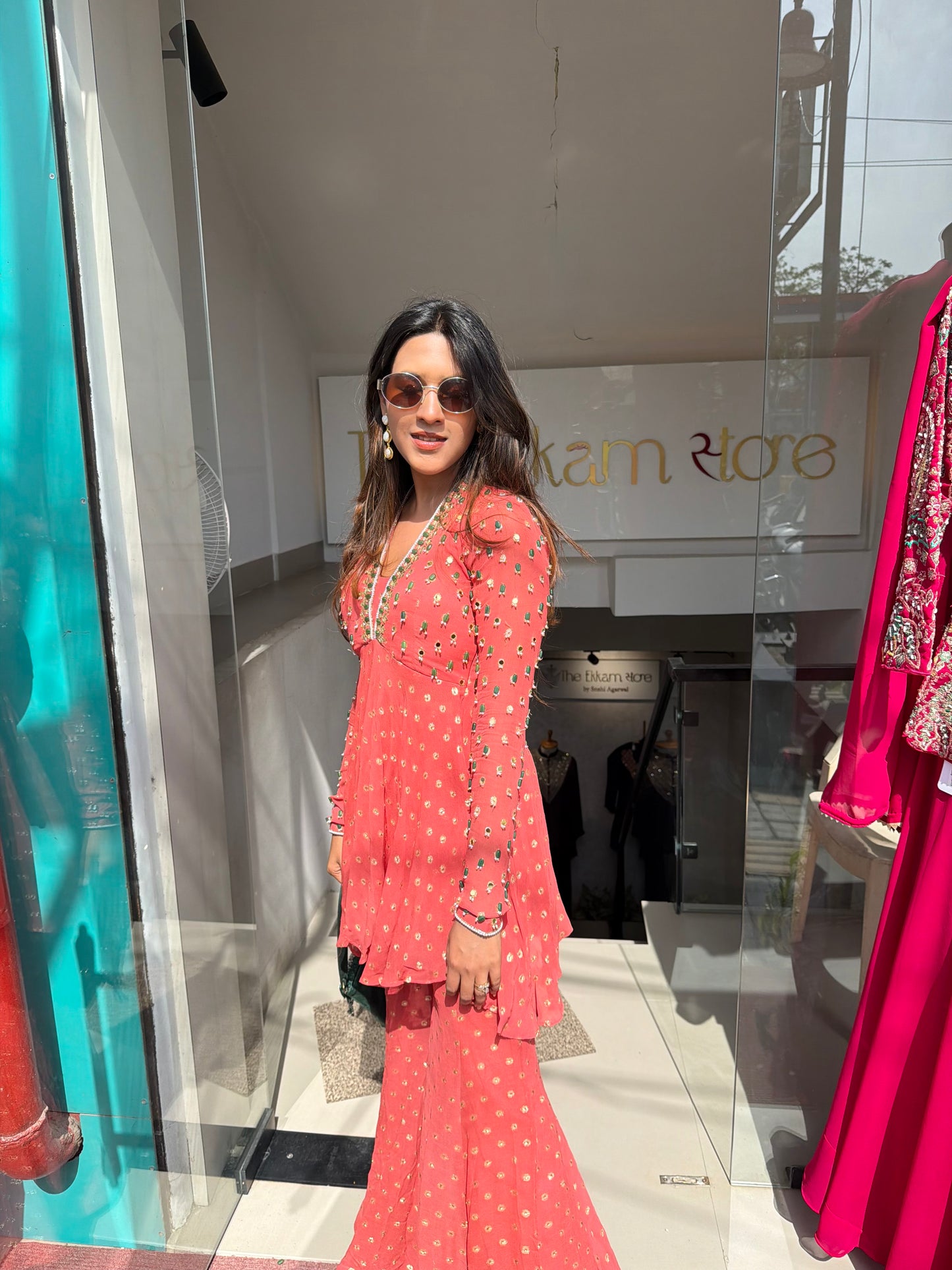 Coral Sharara Set