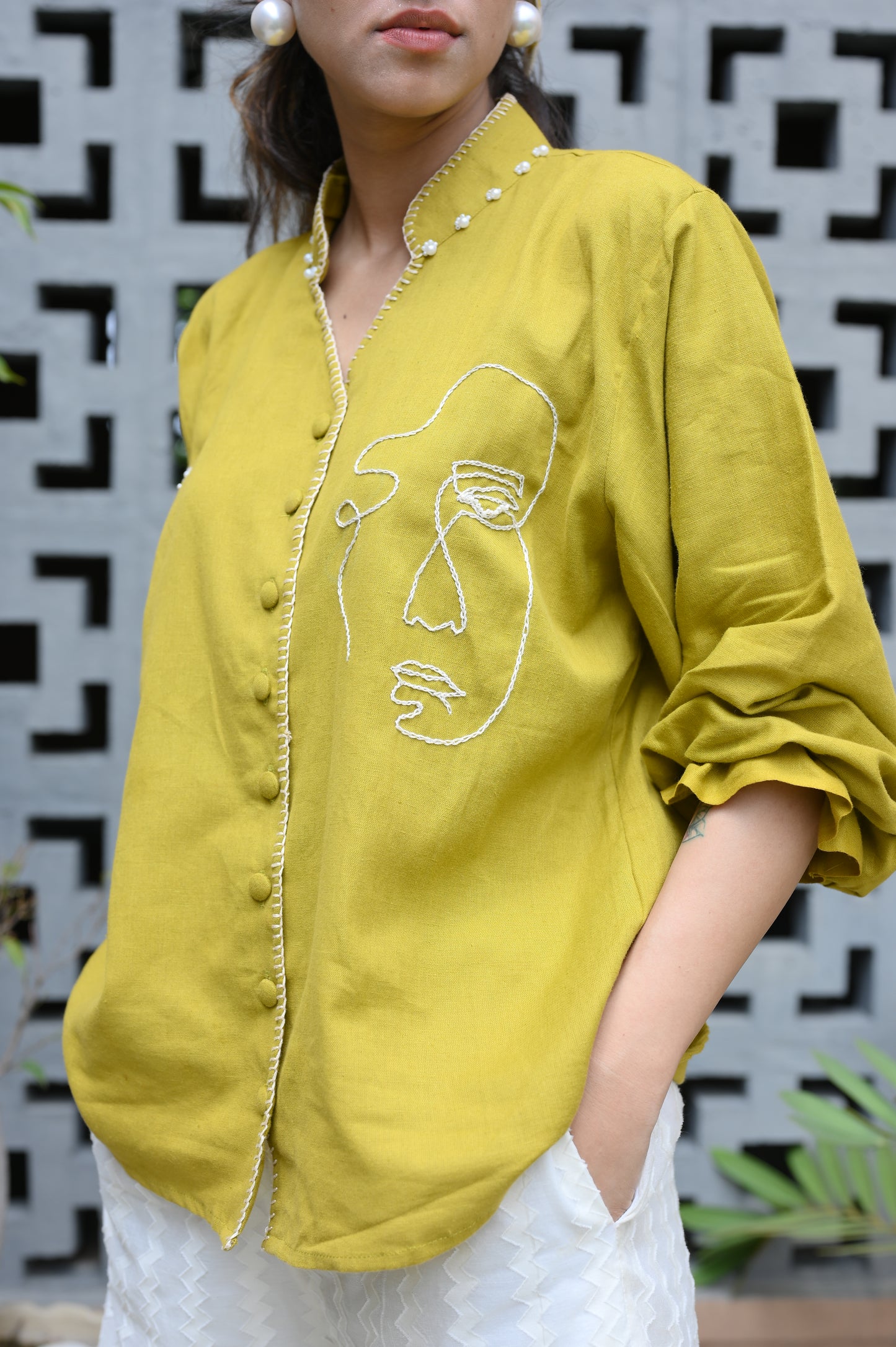 Mustard Sauce Linen Shirt