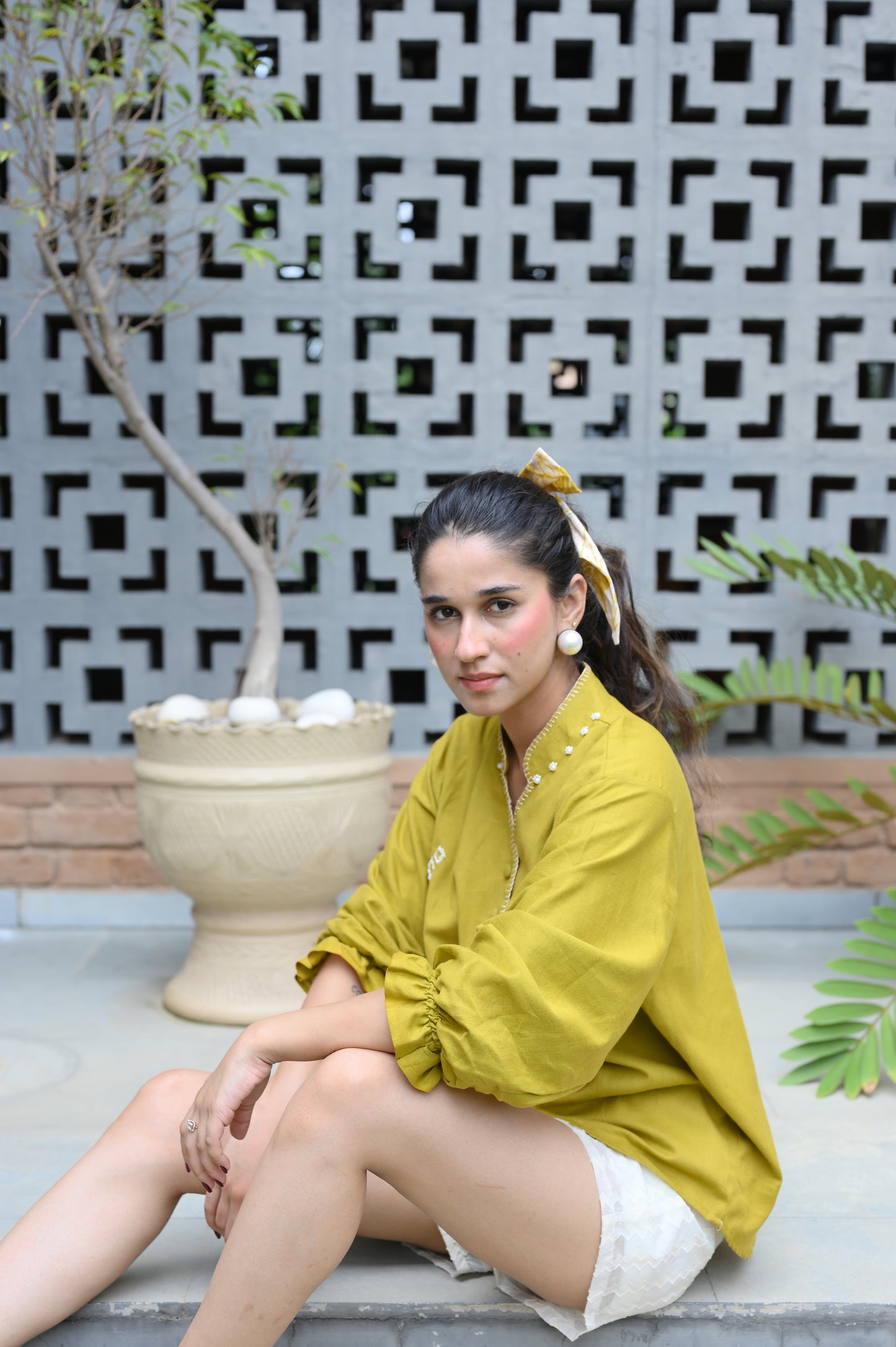 Mustard Sauce Linen Shirt