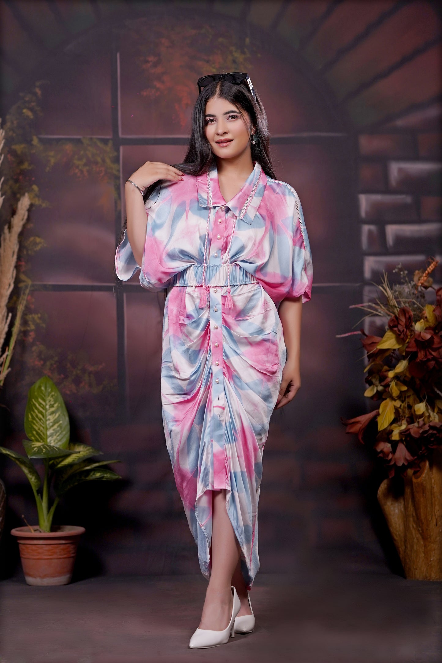 Cotton Candy Draped Dress